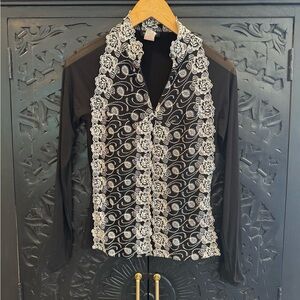 Kay Celine Black with White Lace Detail